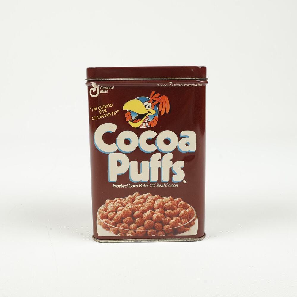 1994 General Mills Cocoa Puffs Cereal Tin Box America Chocolate Peanut Butter
